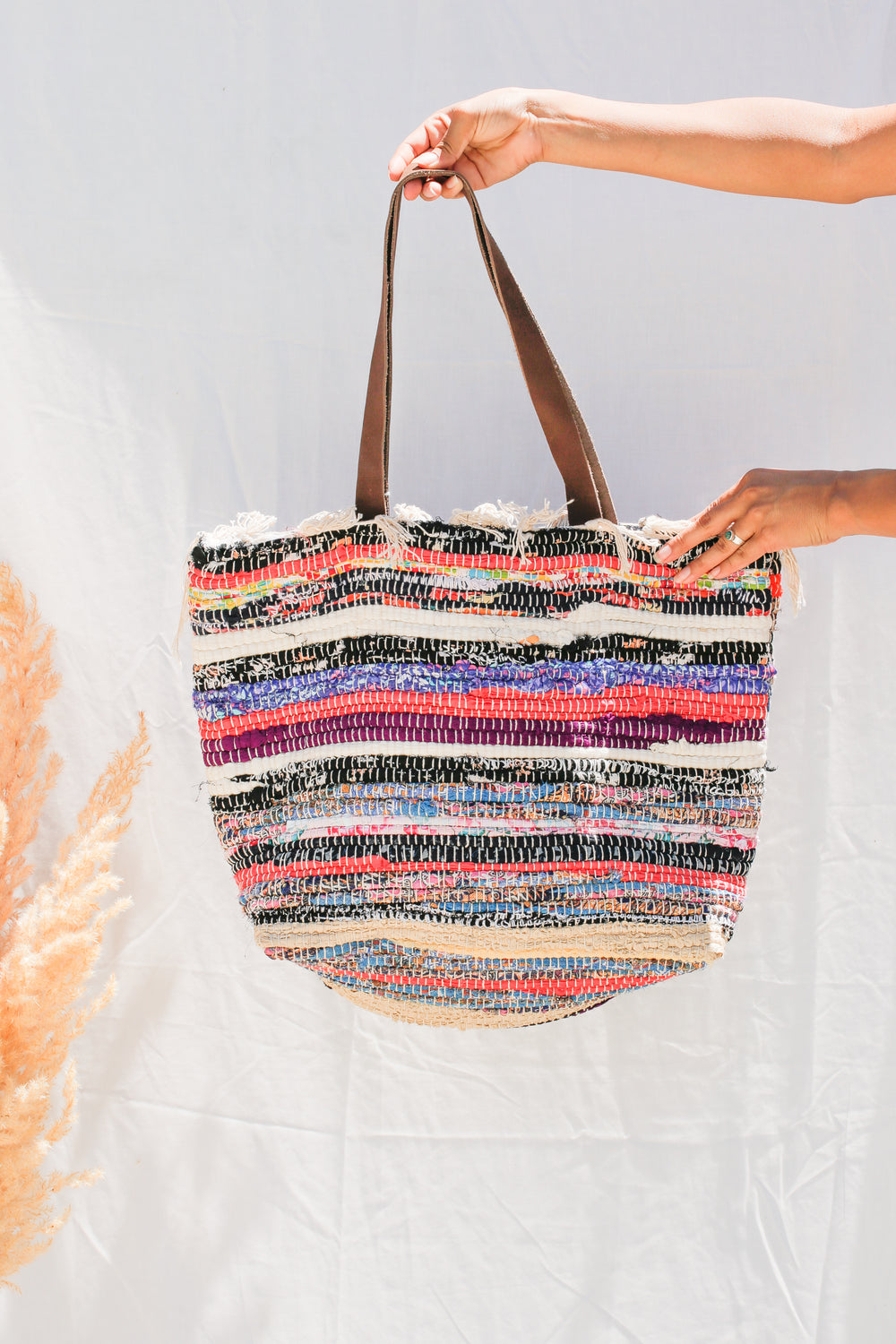 Braided Cotton Tote - Kingfisher Road - Online Boutique
