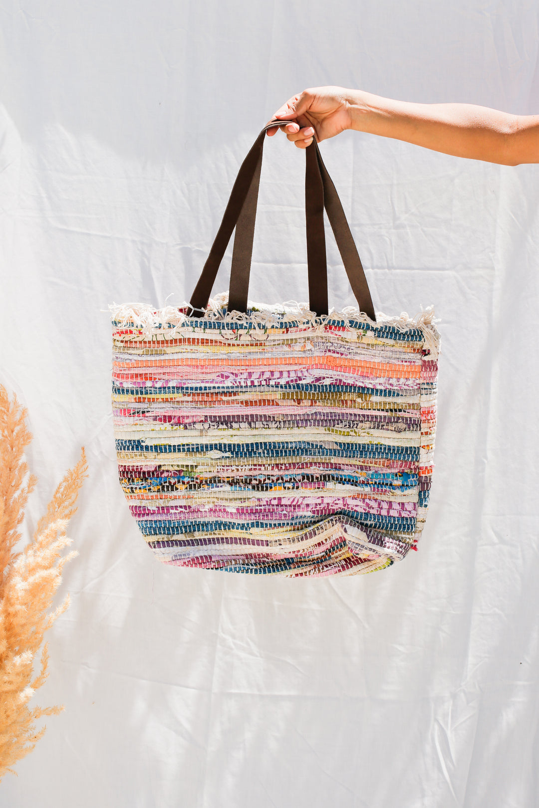 Braided Cotton Tote - Kingfisher Road - Online Boutique