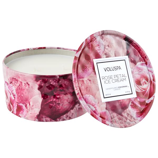 Rose Petal Ice Cream Tin Candle - Kingfisher Road - Online Boutique