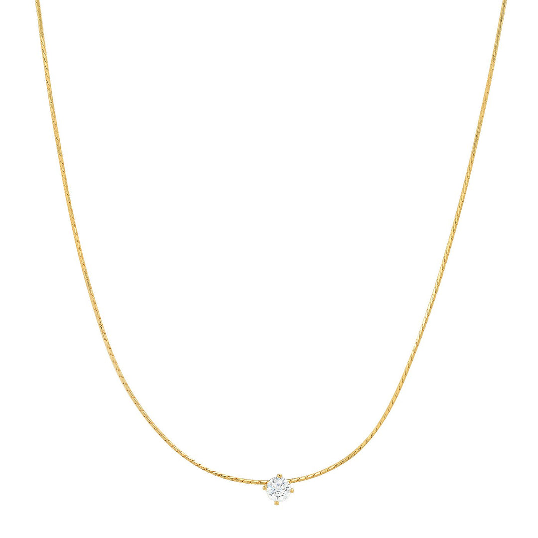 Snake Chain with CZ Necklace - Kingfisher Road - Online Boutique