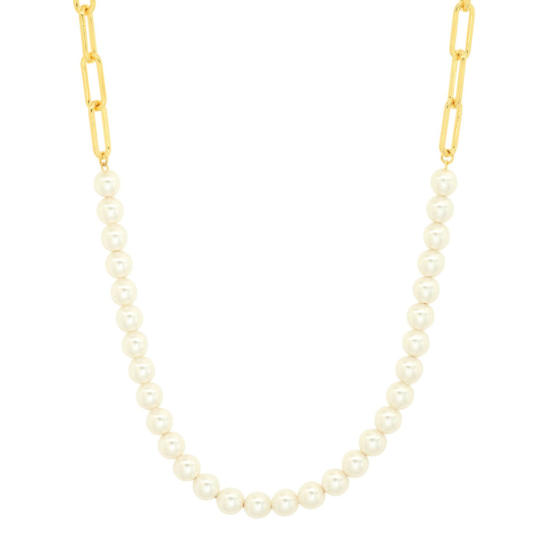 Cable Chain Pearl Necklace - Kingfisher Road - Online Boutique