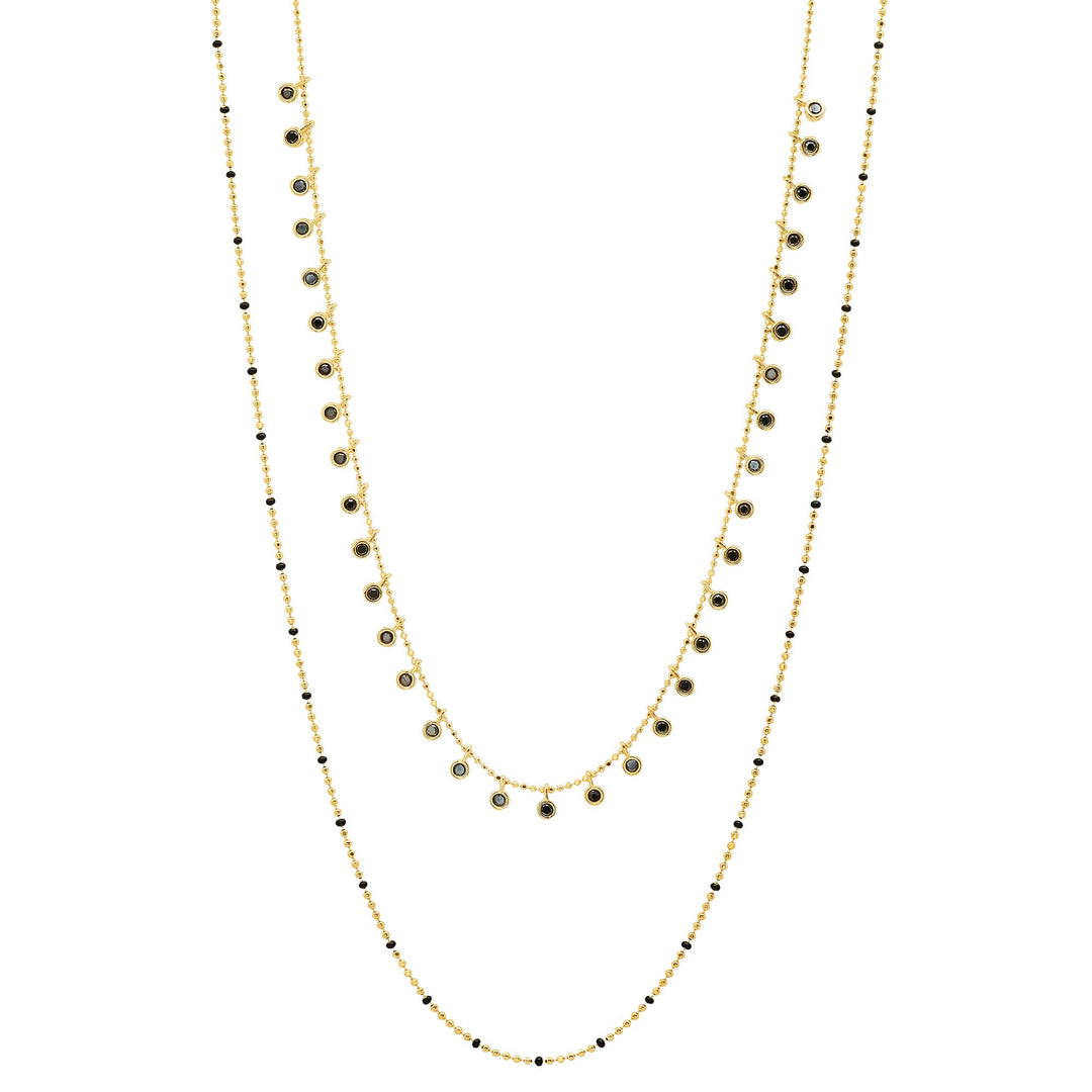 Enamel Double Chain Necklace - Kingfisher Road - Online Boutique
