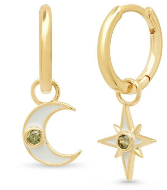 Star Moon Dangle Hoop - Kingfisher Road - Online Boutique