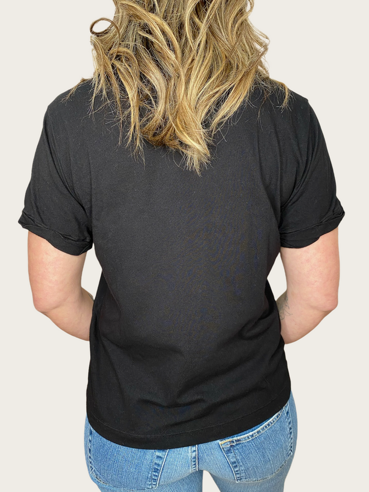 SLOAN ROLLED SLEEVE TEE - BLACK - Kingfisher Road - Online Boutique