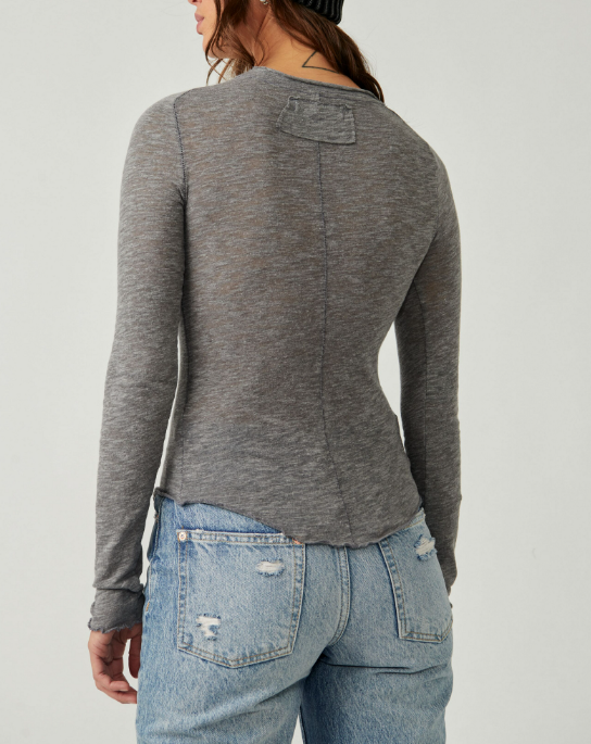 BE MY BABY LONG SLEEVE - HEATHER GREY - Kingfisher Road - Online Boutique