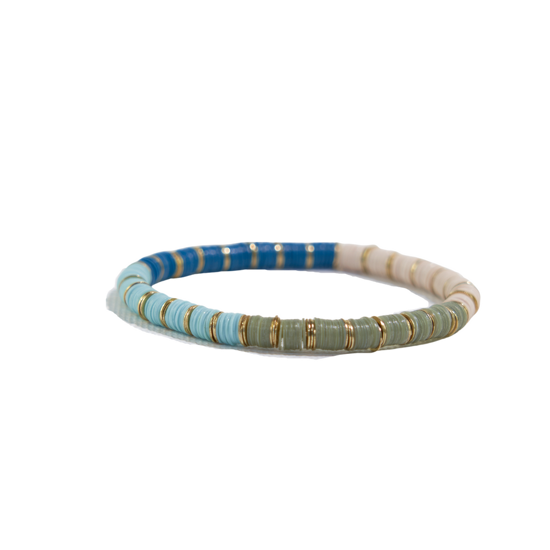 SEQUIN STRETCH BRACELET-LIGHT BLUE CREAM - Kingfisher Road - Online Boutique