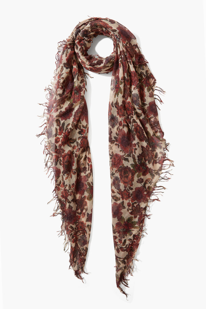 DUSTY CEDAR FLORAL PRINT SCARF - Kingfisher Road - Online Boutique