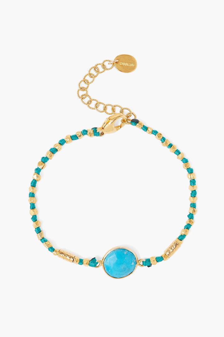 TURQUOISE STONE ON NUGGET BRACELET - Kingfisher Road - Online Boutique
