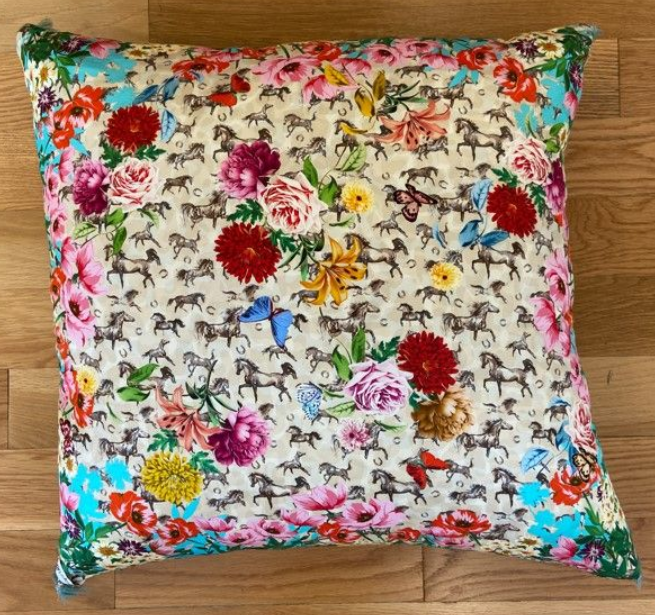 LACE GARDEN SILK CHARMEUSE PILLOW - Kingfisher Road - Online Boutique