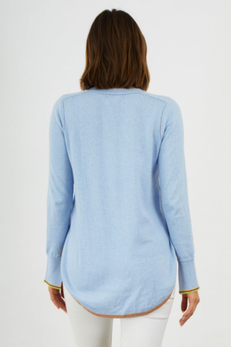 SKY BLUE HEART SWEATER - Kingfisher Road - Online Boutique