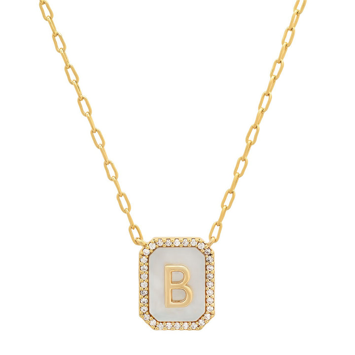 PEAR CZ & INITIAL NECKLACE - Kingfisher Road - Online Boutique