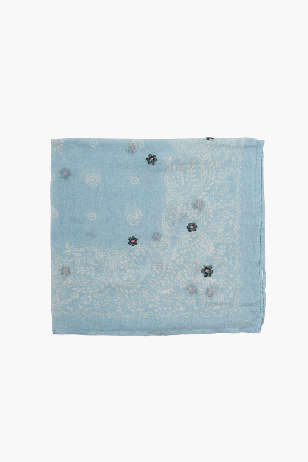 PAISLEY GARDEN EMBROIDERED NECKERCHIEF - PLEIN AIR - Kingfisher Road - Online Boutique