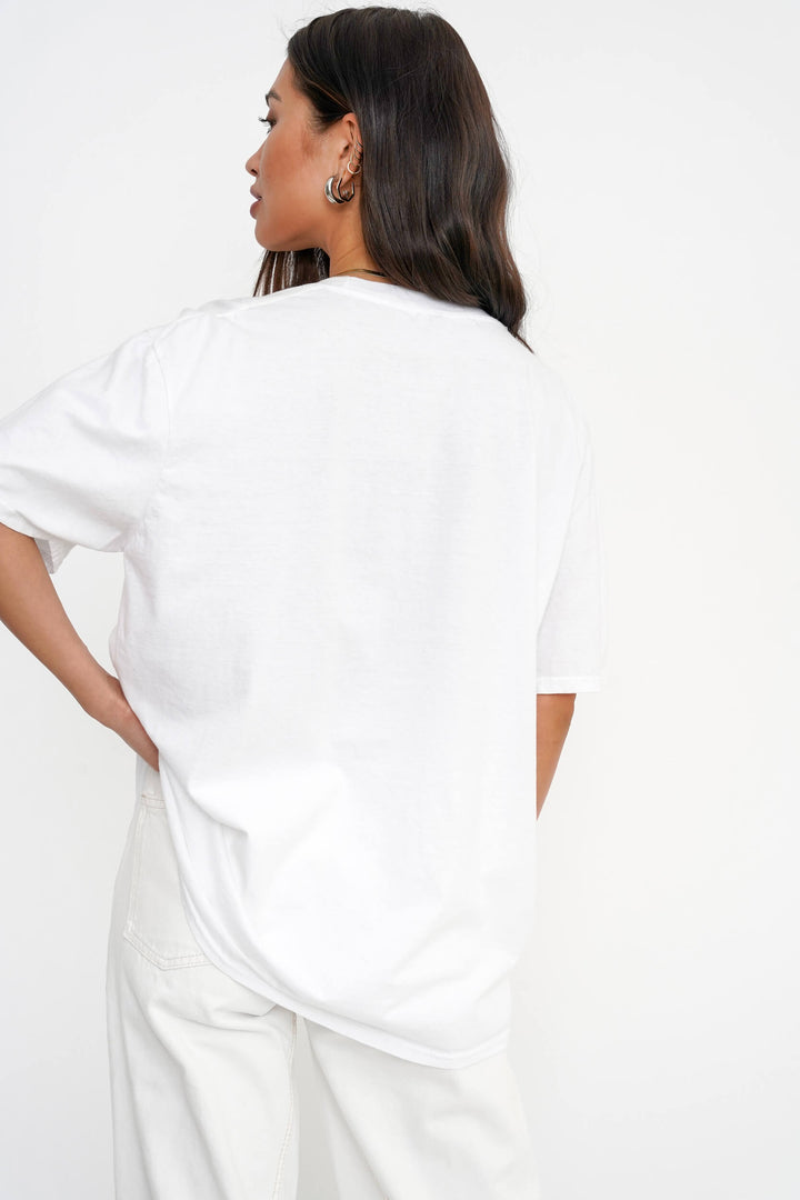 WHITE WHISKEY BUSINESS OVERSIZED TEE - Kingfisher Road - Online Boutique