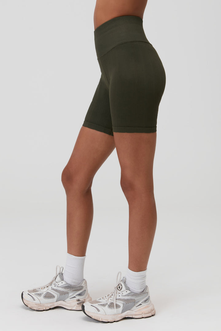 AMARA WIDE RIB BIKER SHORTS - LEAF - Kingfisher Road - Online Boutique