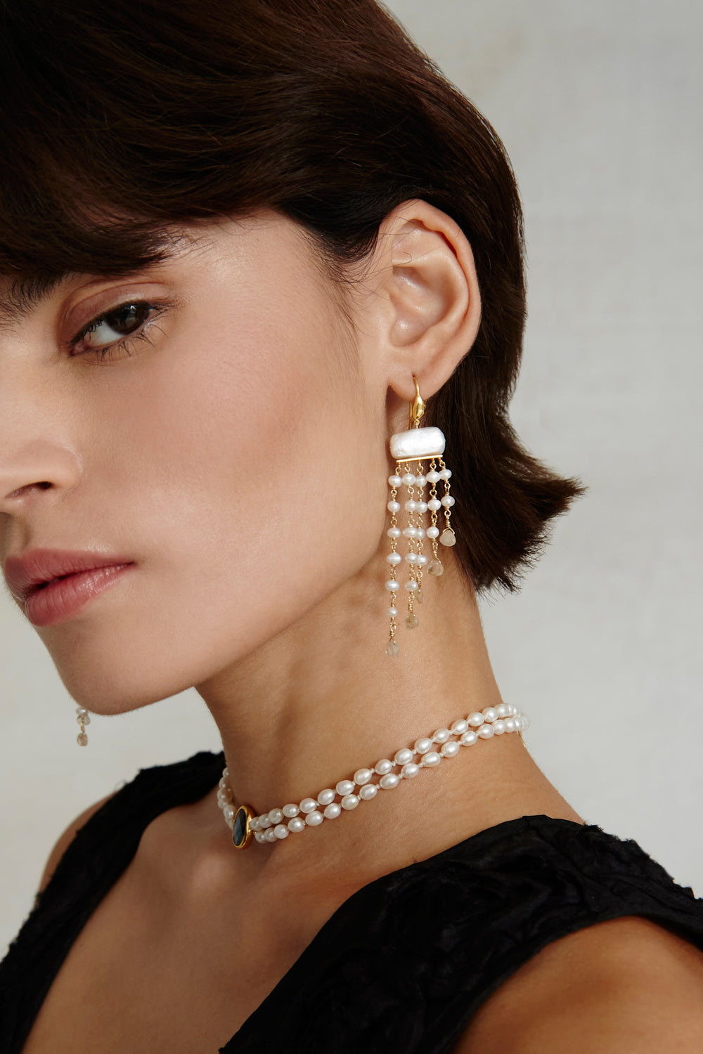 WHITE PEARL MIX FRESHWATER PEARL EARRING - Kingfisher Road - Online Boutique