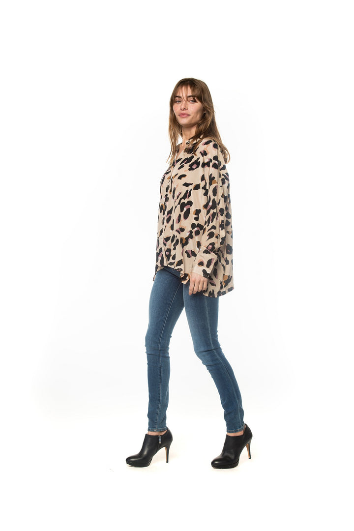 KENNEDY BUTTON DOWN TOP - LEOPARD - Kingfisher Road - Online Boutique