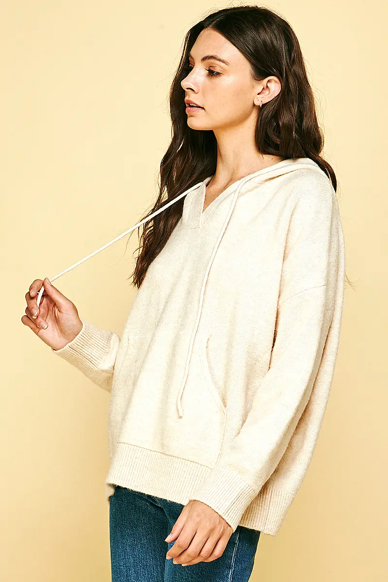 CREAM HOODED PULLOVER - Kingfisher Road - Online Boutique