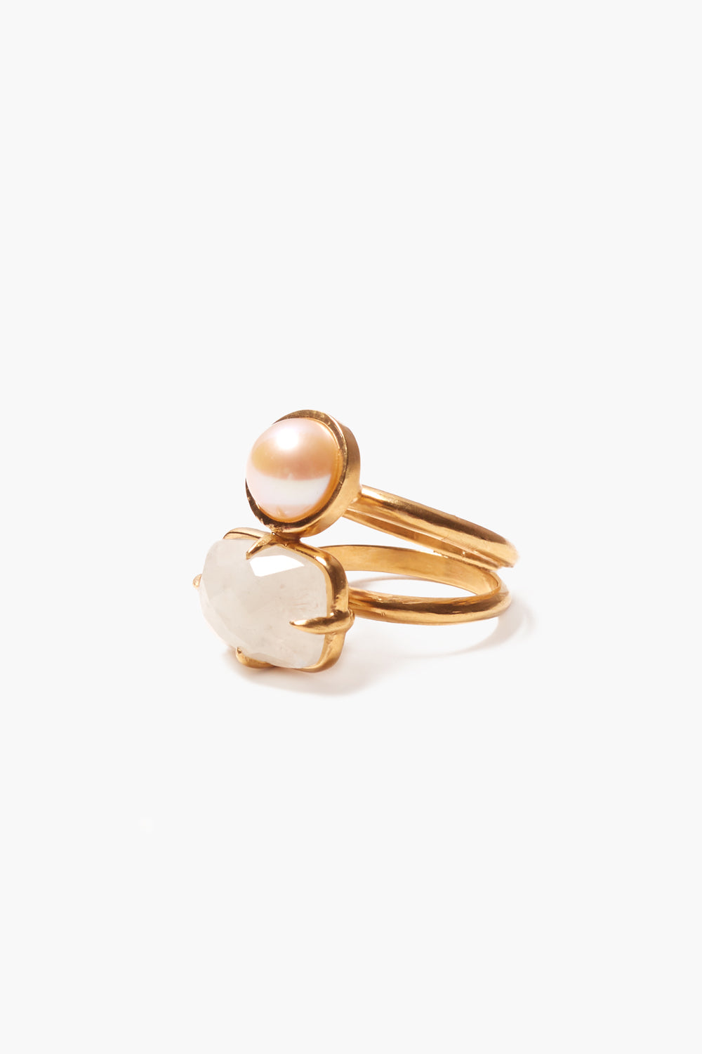 MOONSTONE DOUBLE BAND RING - Kingfisher Road - Online Boutique