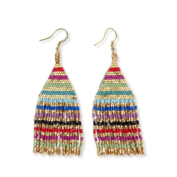 PETITE FRINGE STRIPE EARRINGS - Kingfisher Road - Online Boutique