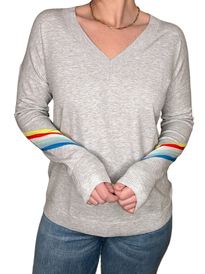 RAINBOW SLEEVE SWEATER - FOGGY - Kingfisher Road - Online Boutique