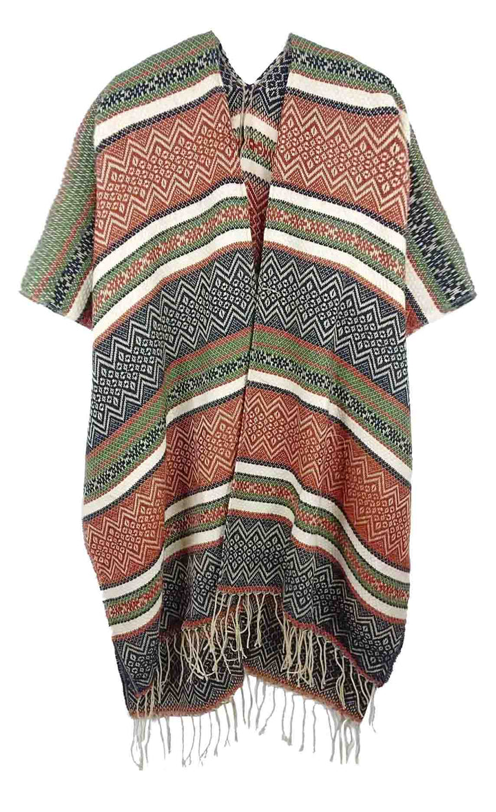 STRIPE KIMONO WITH FRINGE - Kingfisher Road - Online Boutique