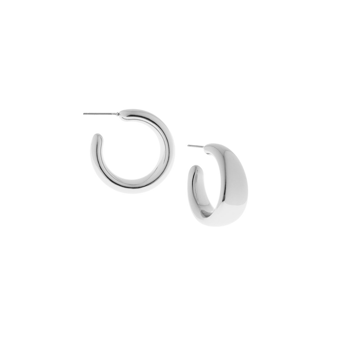 TAPERED HOOP-SILVER - Kingfisher Road - Online Boutique