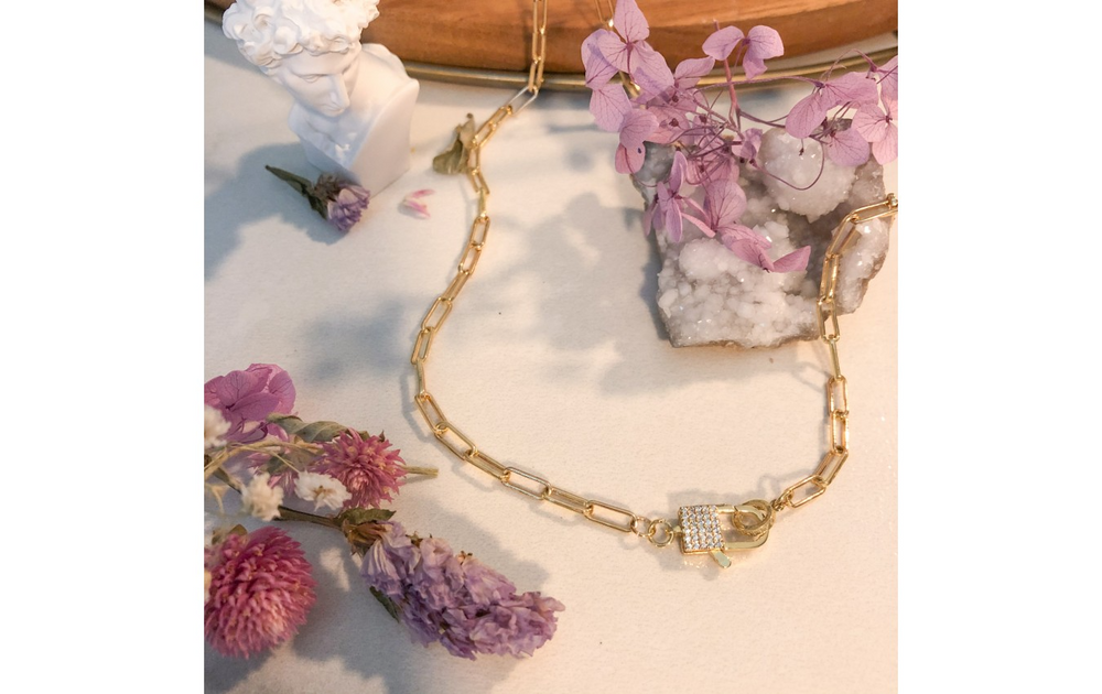 18" GLOSSY PAPERCLIP CHAIN NECKLACE - Kingfisher Road - Online Boutique