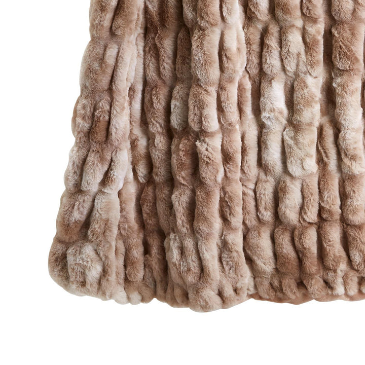MARBLED FAUX FUR THROW IN SHADED OF BROWN - Kingfisher Road - Online Boutique