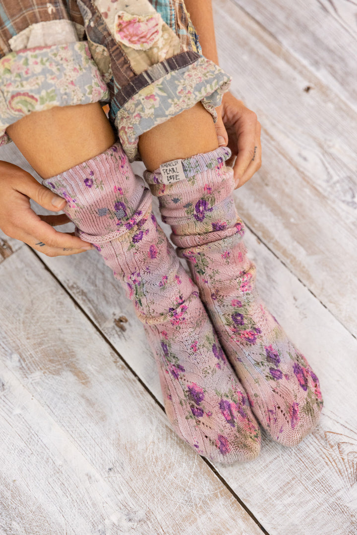 FLORAL OTK SOCKS-BLUSH ROSES - Kingfisher Road - Online Boutique