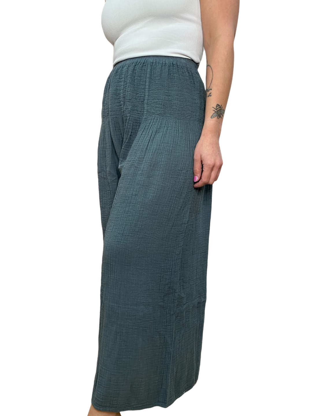 SLATE GREY COTTON TROUSERS - Kingfisher Road - Online Boutique