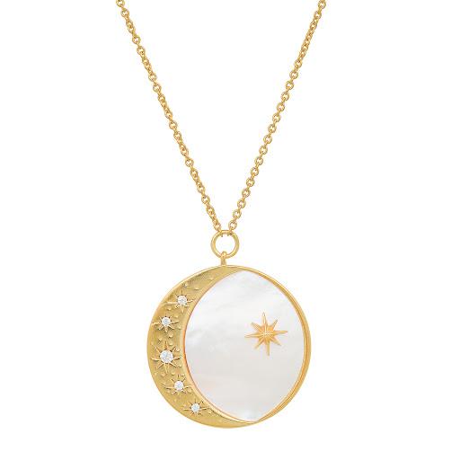 Pearl Half Moon Necklace - Kingfisher Road - Online Boutique