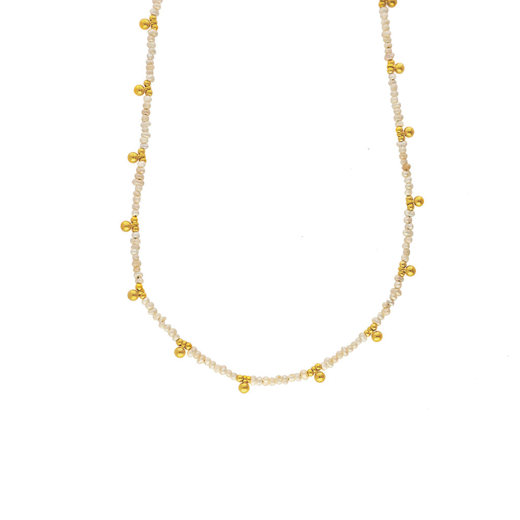 GEM STONE CHOKER-PEARL - Kingfisher Road - Online Boutique