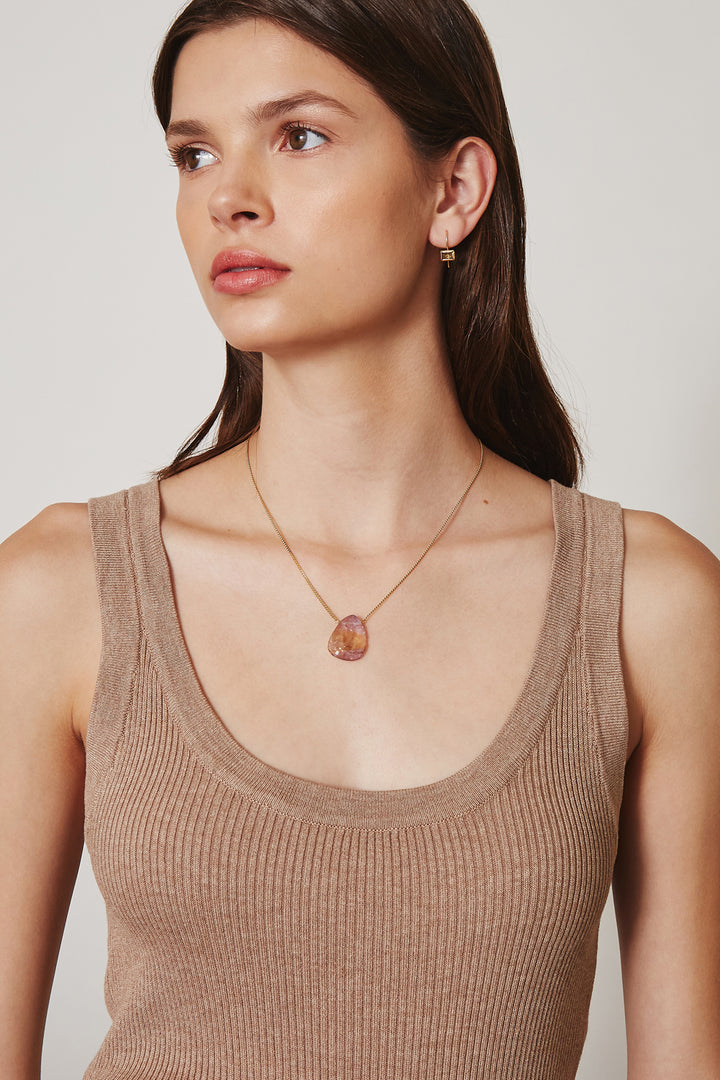 AMETHYST STONE GOLD NECKLACE