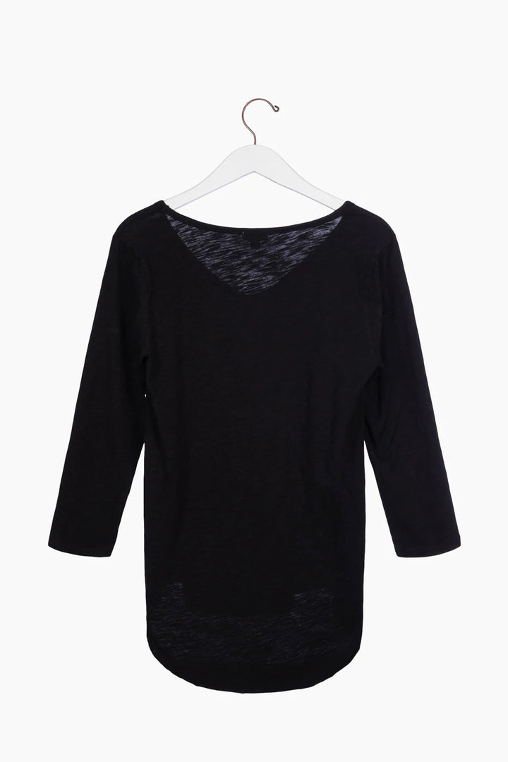 3/4 SLEEVE DEEP-V TOP - Kingfisher Road - Online Boutique