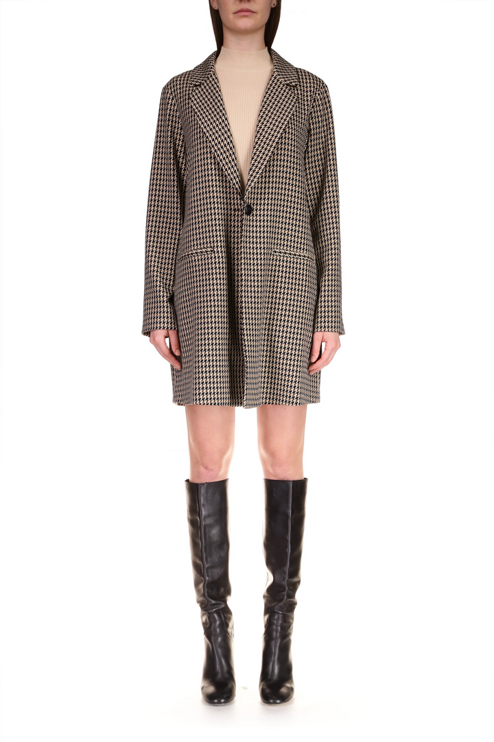 SADDLE HOUNDSTOOTH CARLY COAT - Kingfisher Road - Online Boutique