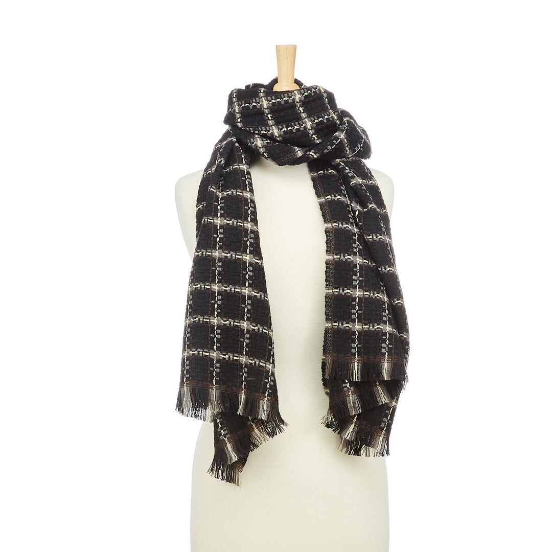 SOFT AND SILKY CHECKED SCARF - Kingfisher Road - Online Boutique