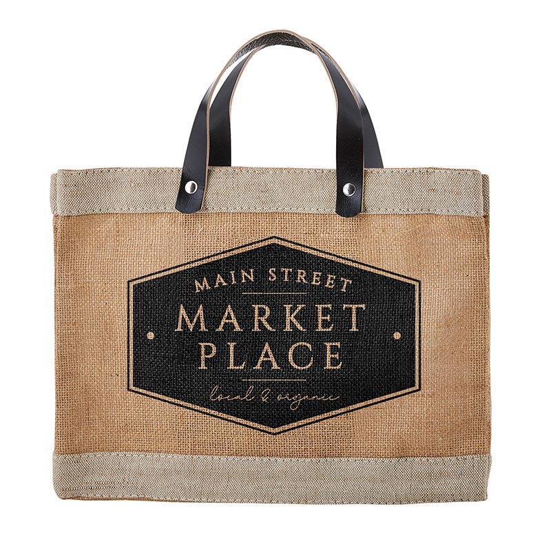 MARKET PLACE JUTE AND CANVAS MINI TOTE - Kingfisher Road - Online Boutique