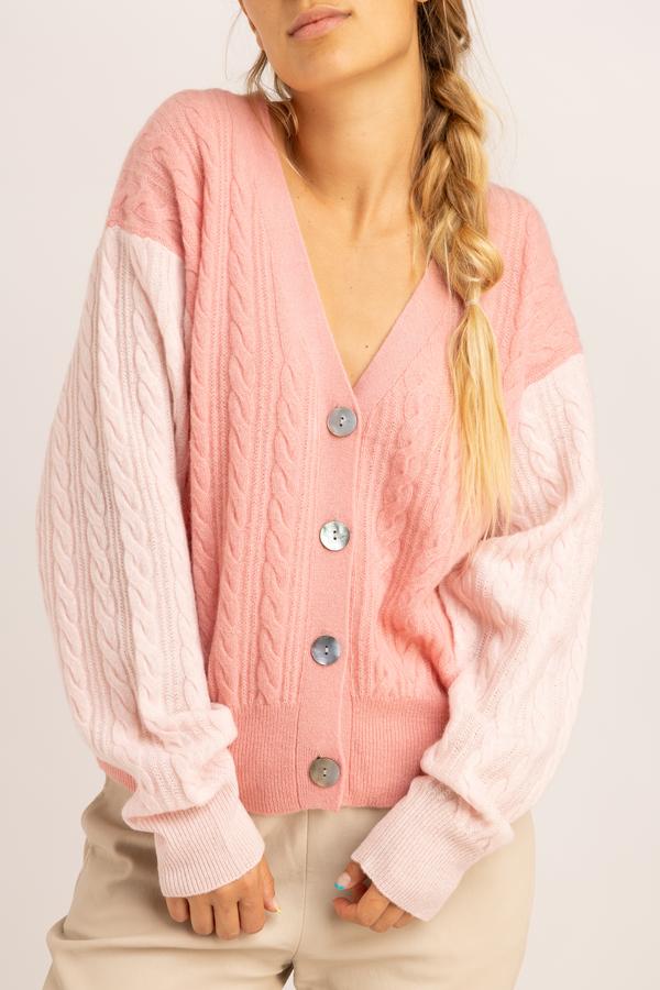 COLOURBLOCK CAPRI CABLE CARDI - Kingfisher Road - Online Boutique