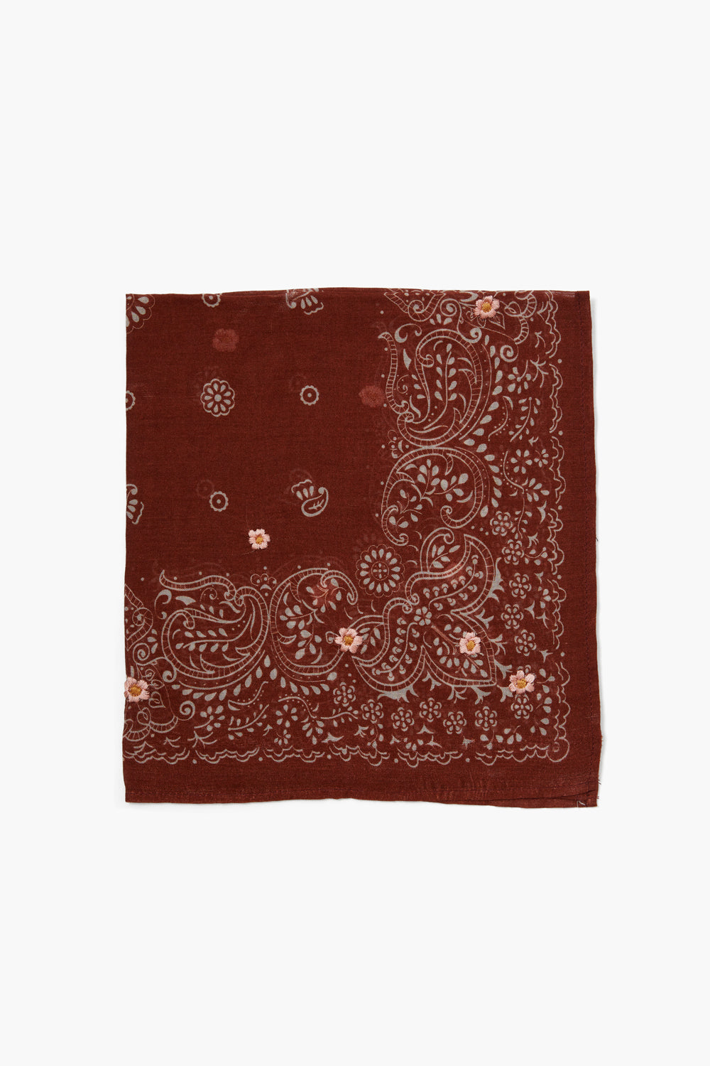 PAISLEY GARDEN EMBROIDERED NECKERCHIEF- PICANTE - Kingfisher Road - Online Boutique