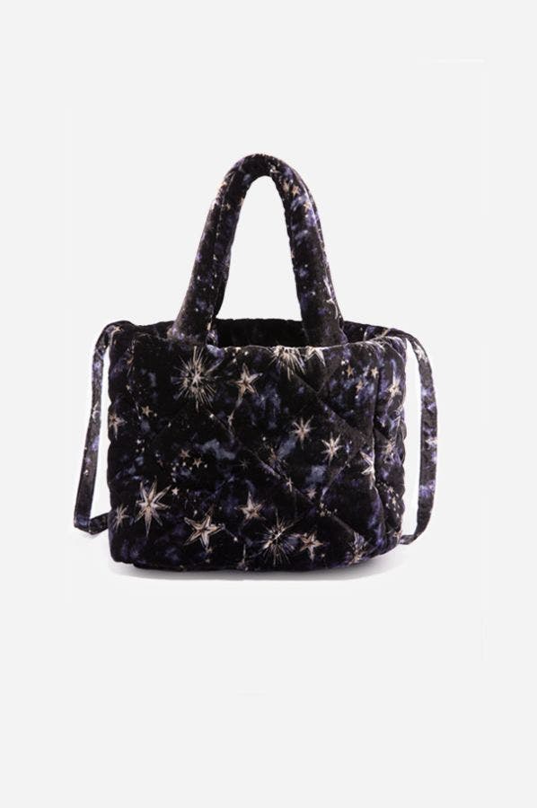 STARDUST QUILTED VELVET TOTE - Kingfisher Road - Online Boutique