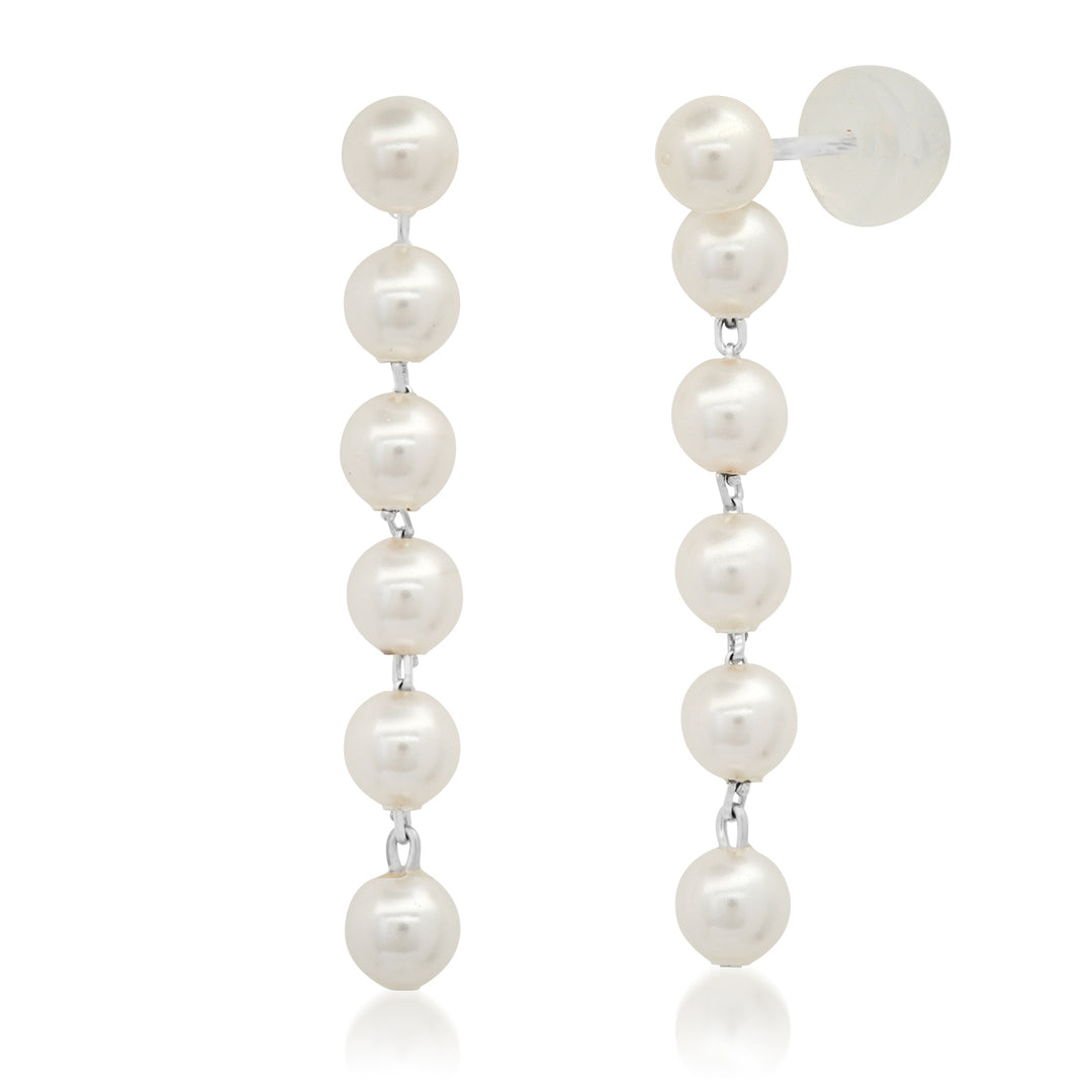 STRING OF PEARLS LINEAR EARRINGS - Kingfisher Road - Online Boutique
