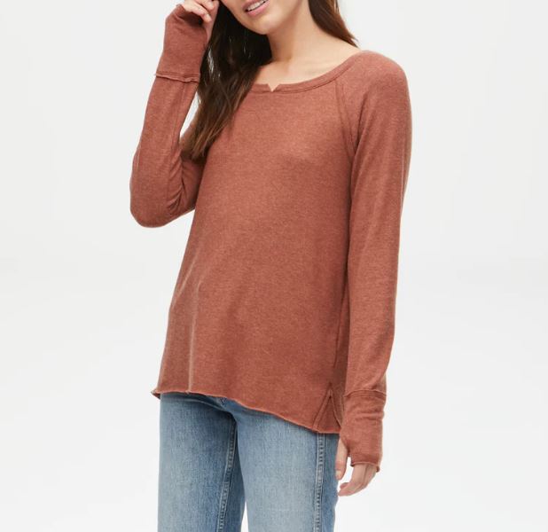 TREASURE NOTCH NECK WITH THUMBHOLES - RUSTIQUE - Kingfisher Road - Online Boutique