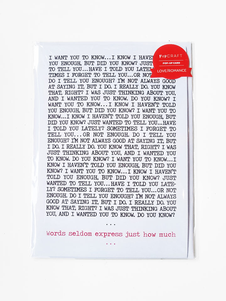 LOVE NOTE SIGNATURE POP-UP CARD - Kingfisher Road - Online Boutique