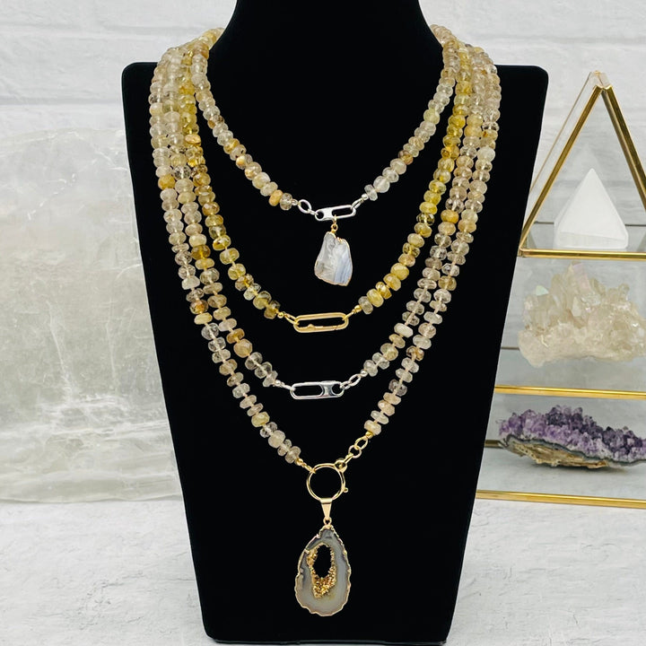 18' GOLDEN CANDY NECKLACE LONG LOBSTER CLASP-SILVER - Kingfisher Road - Online Boutique