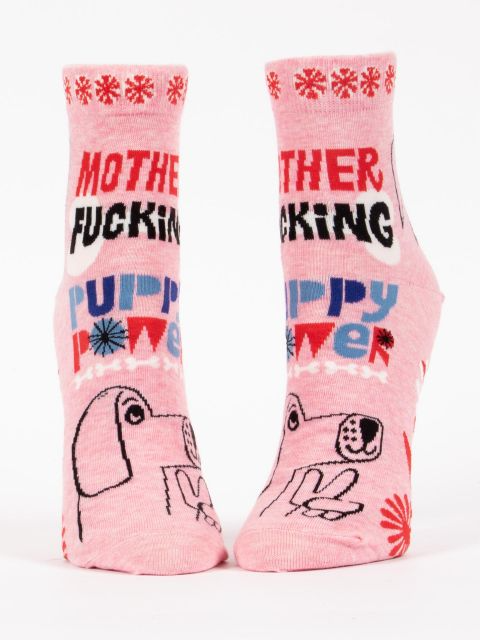 Mother F***ing Puppy Power Women's Ankle Socks - Kingfisher Road - Online Boutique