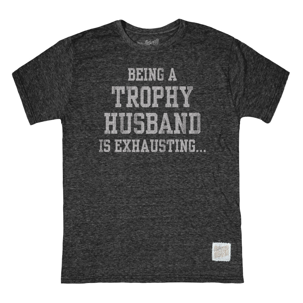 TROPHY HUSBAND IS EXHAUSTING TEE-BLACK - Kingfisher Road - Online Boutique