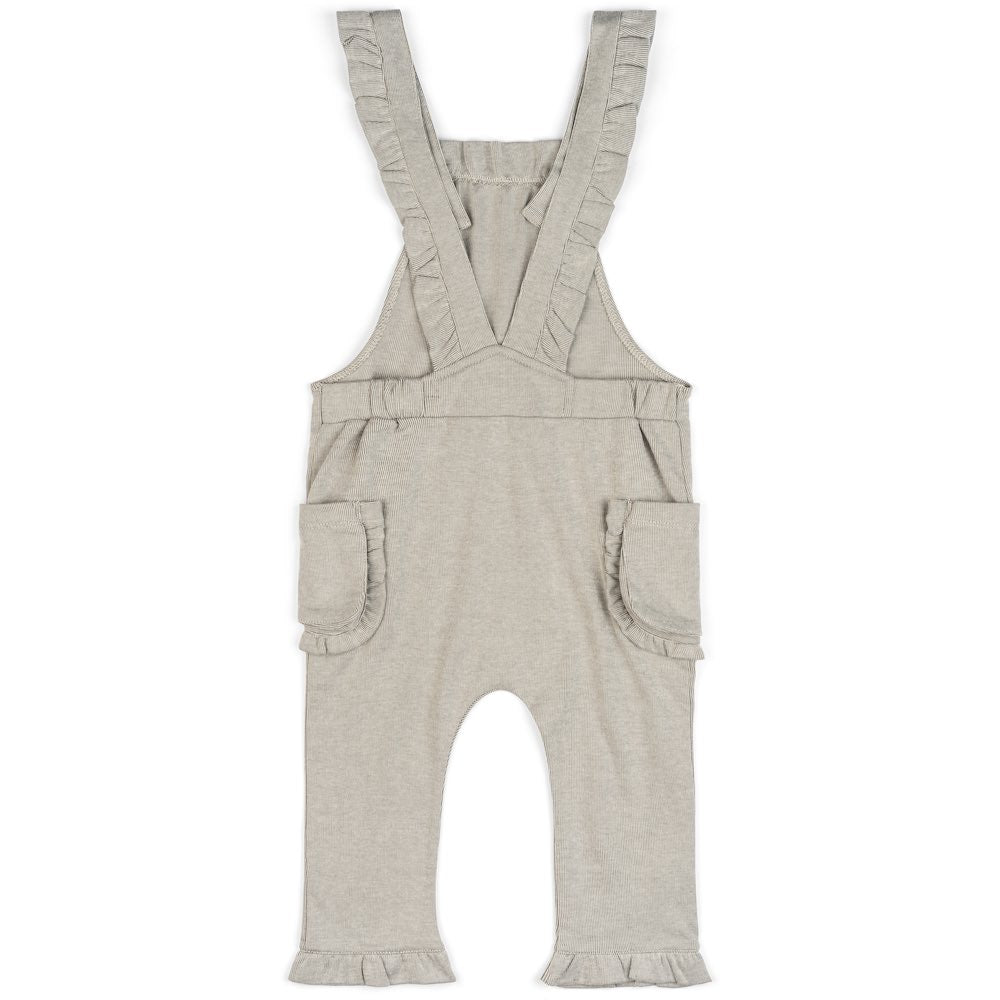 GREY PINSTRIPE ORGANIC RUFFLE OVERALL - Kingfisher Road - Online Boutique