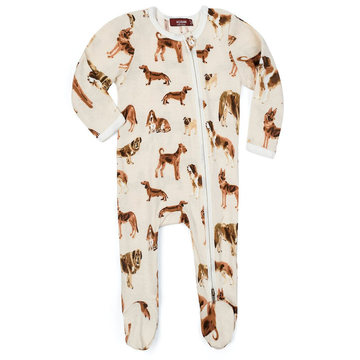 ORGANIC NATURAL DOG ZIPPER FOOTED ROMPER - Kingfisher Road - Online Boutique