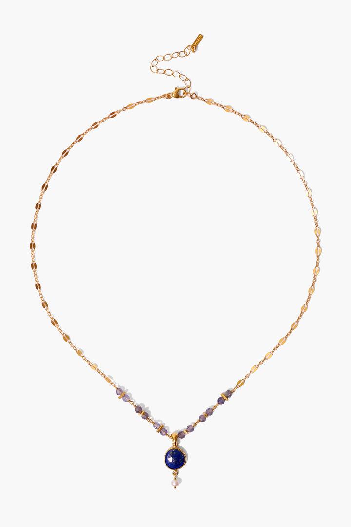 IOLITE MIX WITH FRESHWATER PEARL NECKLACE - Kingfisher Road - Online Boutique
