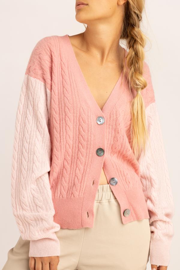 COLOURBLOCK CAPRI CABLE CARDI - Kingfisher Road - Online Boutique